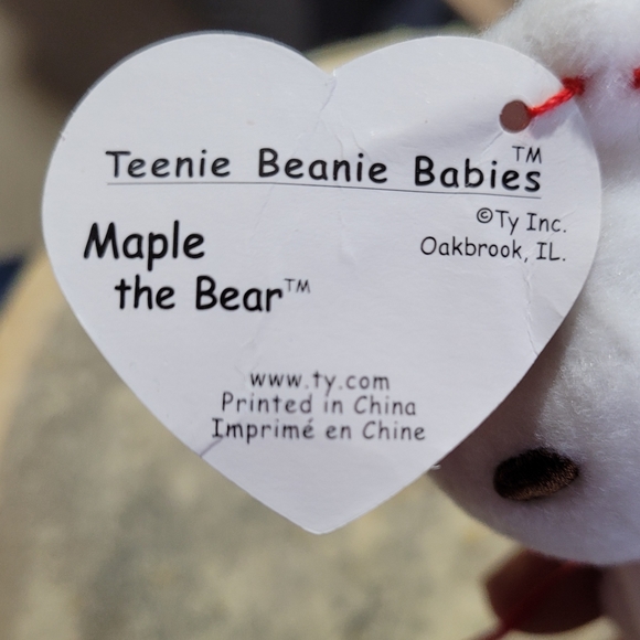 Vintage 1999 TY Teenie Beanie Baby "Maple The Bear" - Picture 4 of 4